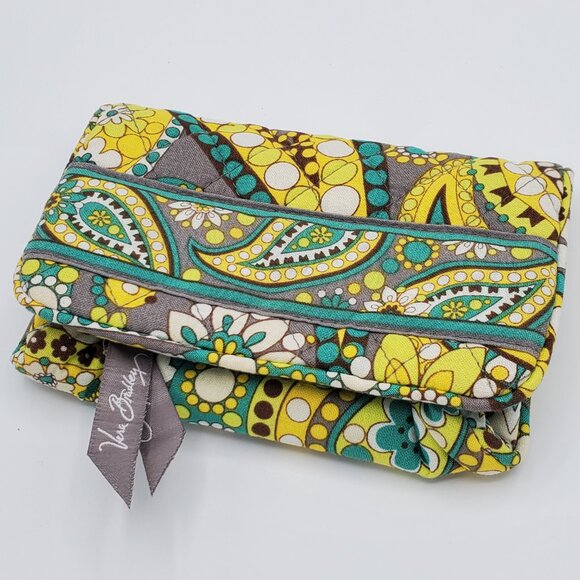 VERA BRADLEY Cotton Quilted Lemon Parfait Tri-Fold Card Holder Coin Purse Wallet - Picture 6 of 6